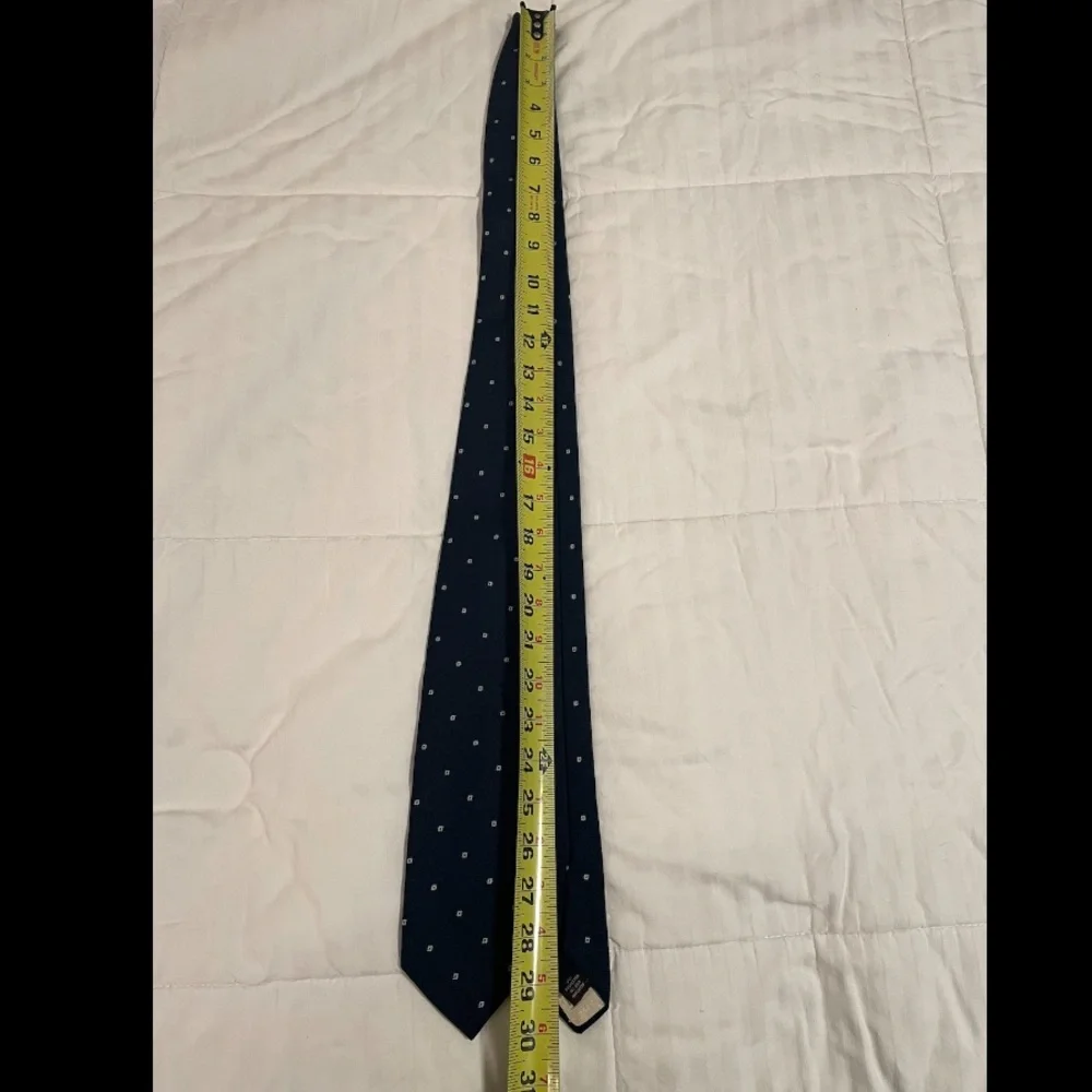Givenchy Monsieur Tie Mens Navy Blue Geometric Polka Dot Silk Blend Necktie